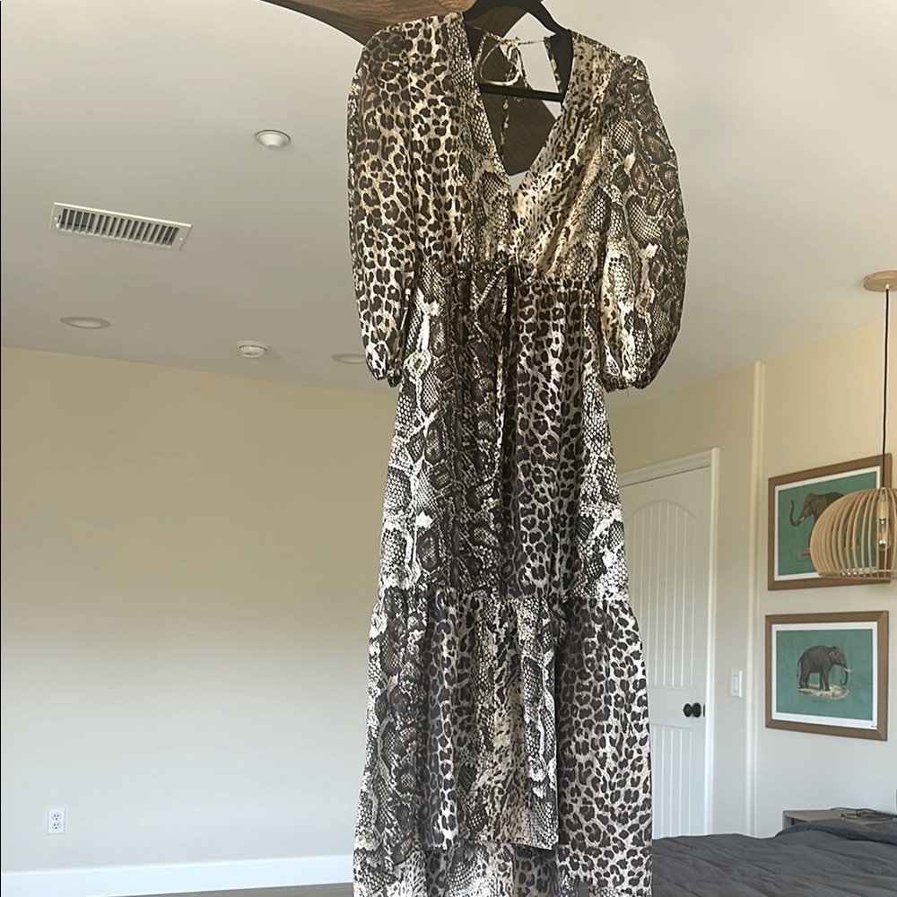 Allsaints Animal Print Maxi Dress